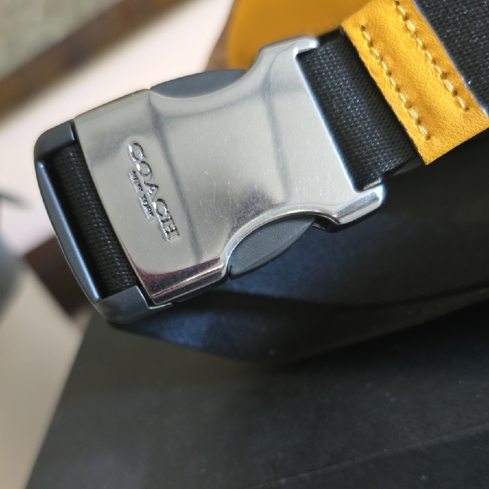 Coach Yellow and Black Logo Belt Bag - Picture 8 of 15
